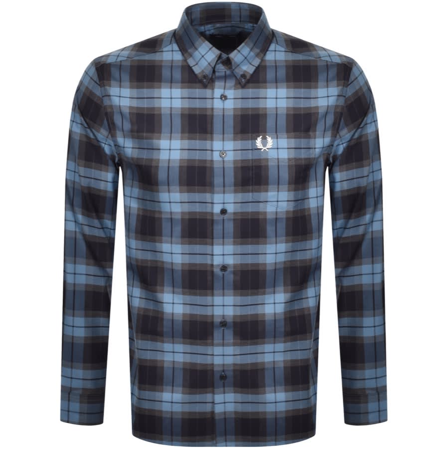 Alternative Image for ProductFred Perry Tartan Long Sleeved Shirt Blue1